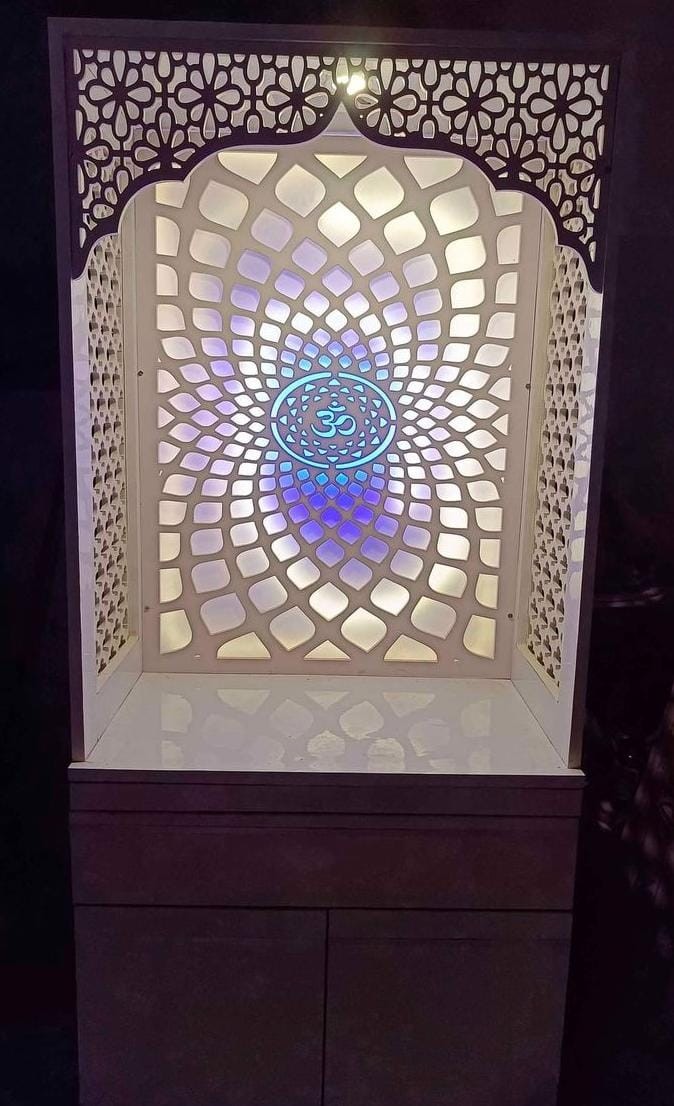 Modern singhasan (temples). Material - waterproof plywood A grade sunmica wood plastic compost, stainless steel fittings LED Lights