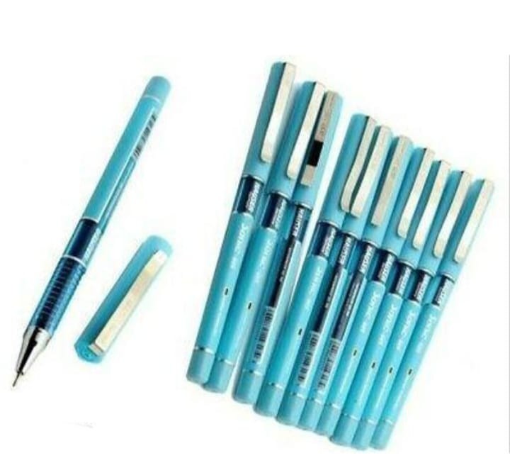 Hauser Sonic Gel Pen | Tip Size 0.55 mm | Comfortable Grip With Smudge Free Writing | Sturdy Refillable Gel Pen | Blue Ink, Box Set of 10 Gel Pen