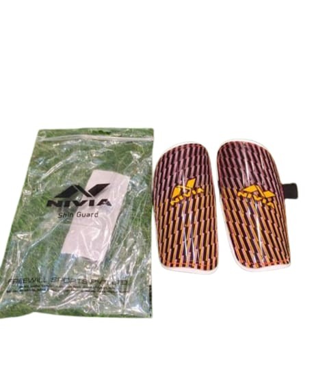 Nivia 805OR Wisdom-2018 Plastic Shin Guard, Medium (Orange)