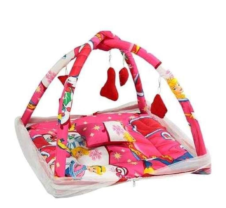 Newborn Baby Sleeping Bed With Mosquito Protection and Soft Pillow