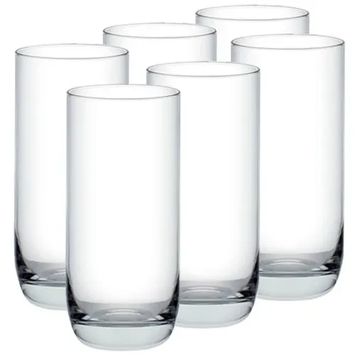 Ocean  Drink Tumbler Top Drink Long Drink  Glass Set - Transparent New, B00313, 375 ml (Set of 6)