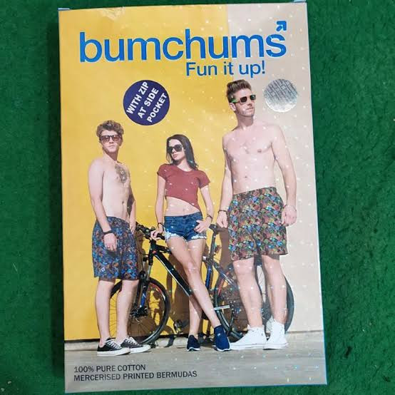 Bumchums Printed Mercerised Bermuda with zip pocket in 1 side