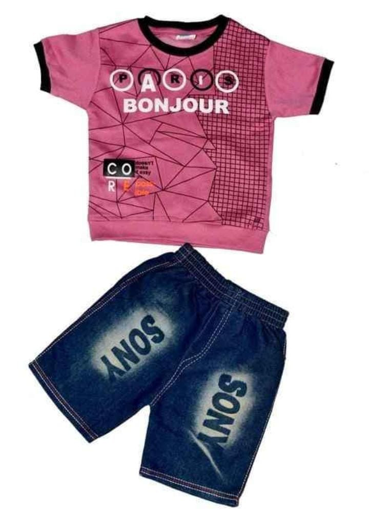 Half Sleeve T-shirt & Pant Set For 5 Years Boy