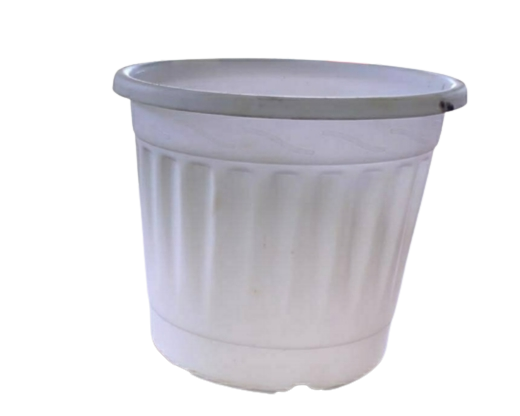 Lotus 10 inch fresh white pot/ Heavy Duty Plastic Planters )