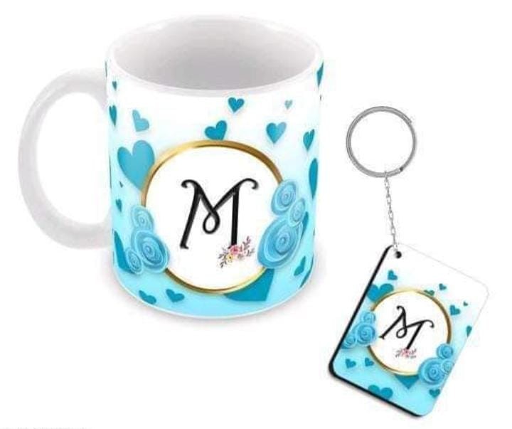 M Designed Coffee Mug/Coffee Cup With key Ring