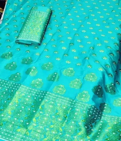 Assam Woven Mekhela Chador Art Silk, Polyester Saree