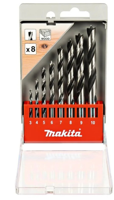 Makita Wood Drill Bit 8pc Set 3/4/5/6/7/8/9/10mm