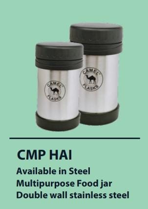Camel CMP Hai Available In Steel Multipurpose Food Jar Double Wall Stainless Steel Of 350ml