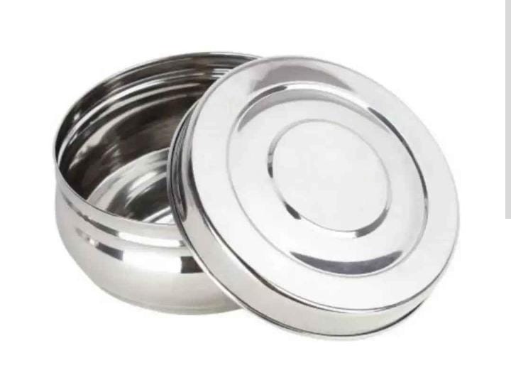 Stainless Steel Belly Food Storage Containers,Round Food Storage Containers, Storage Containers Big Size Steel Storage Containers For Kitchen, For Fridge, For Kitchen Airtight, 4 Pcs, 9.5, 10, 11 & 13