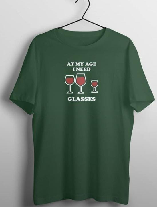 Men Printed Round Neck Dark Green T-Shirt(M)