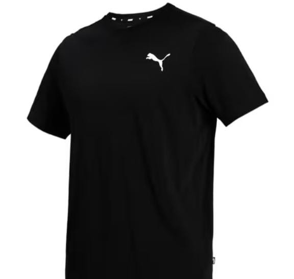 Men Solid Round Neck Black T-Shirt(large)