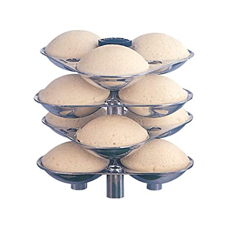 Hawkins Idli Stand - 12 Mini Idlis, (For 3 Litre and bigger Pressure Cooker), Silver (ID12S),Aluminium