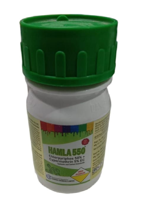 hamla 550 insecticide(chlorpyrihos 50% + cypermethrin 5% ec)