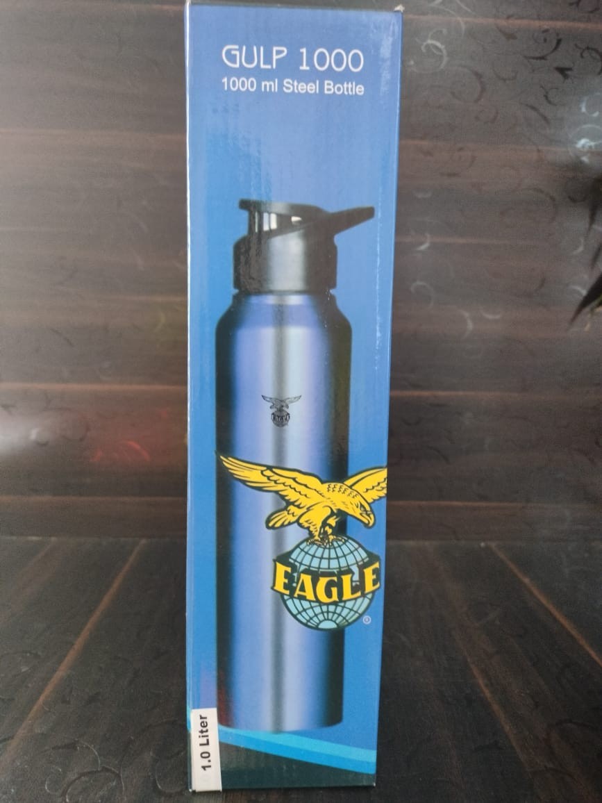 Gulp Thermosteel 24 Hours Hot or Cold Water Bottle, 1000 ml, 1 Piece, Silver