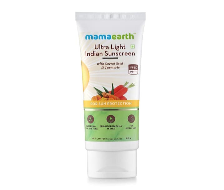 MamaEarth Ultra Light Indian Sunscreen SPF50(80gm)