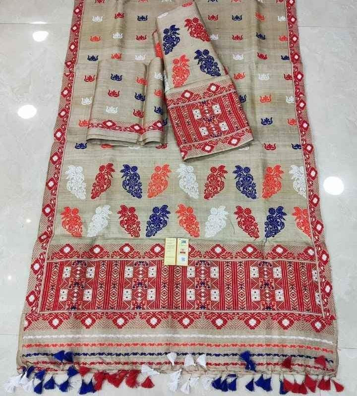 Pure Muga Set Silk Mark Saree With Blouse