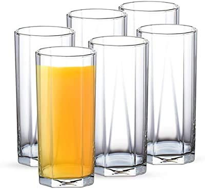 Ocean Pyramid Long Drink 380 ML Transparent Clear Tumbler Glass for Water, Juice, Soda, Lemonade, Whiskey, Wine Glass (B02313)-