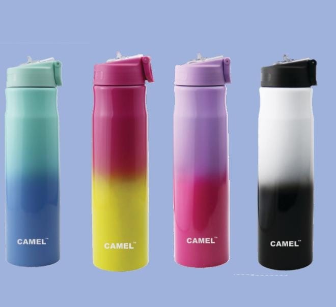 Camel Flair In 4 Colour Sipper Lid With Straw and Hndle Of 750ml
