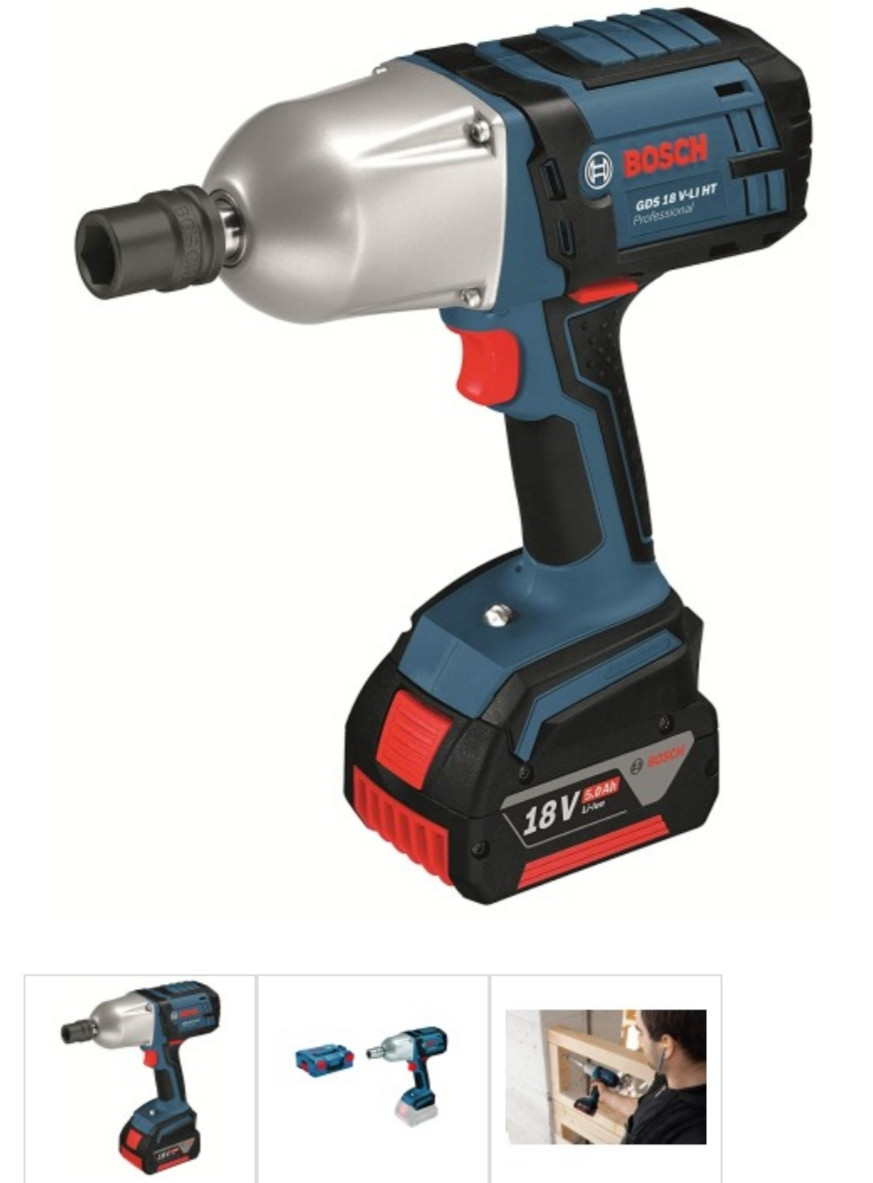 Bosch impact Wrench GDS 18 V-Li HT Professional (2*4 Ah Li-ion Battery, 1 charger, Carry Case)