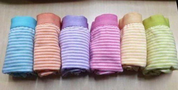 Women's Cotton Mid Waist Striped Printed Hipster Panty