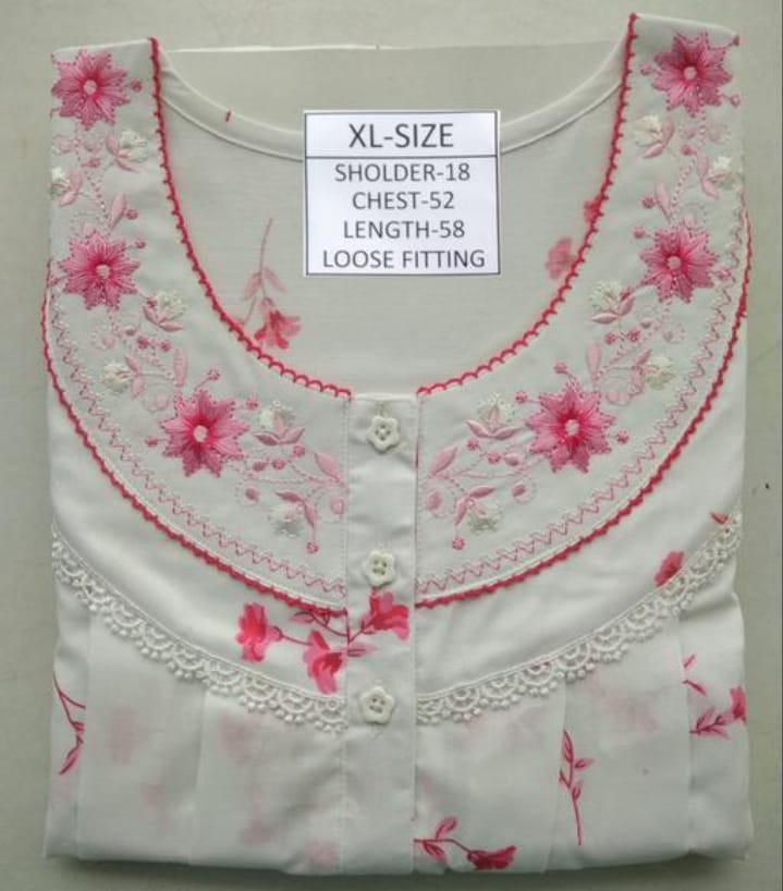 Boutique Embroider Nighty Size- XL, XLL