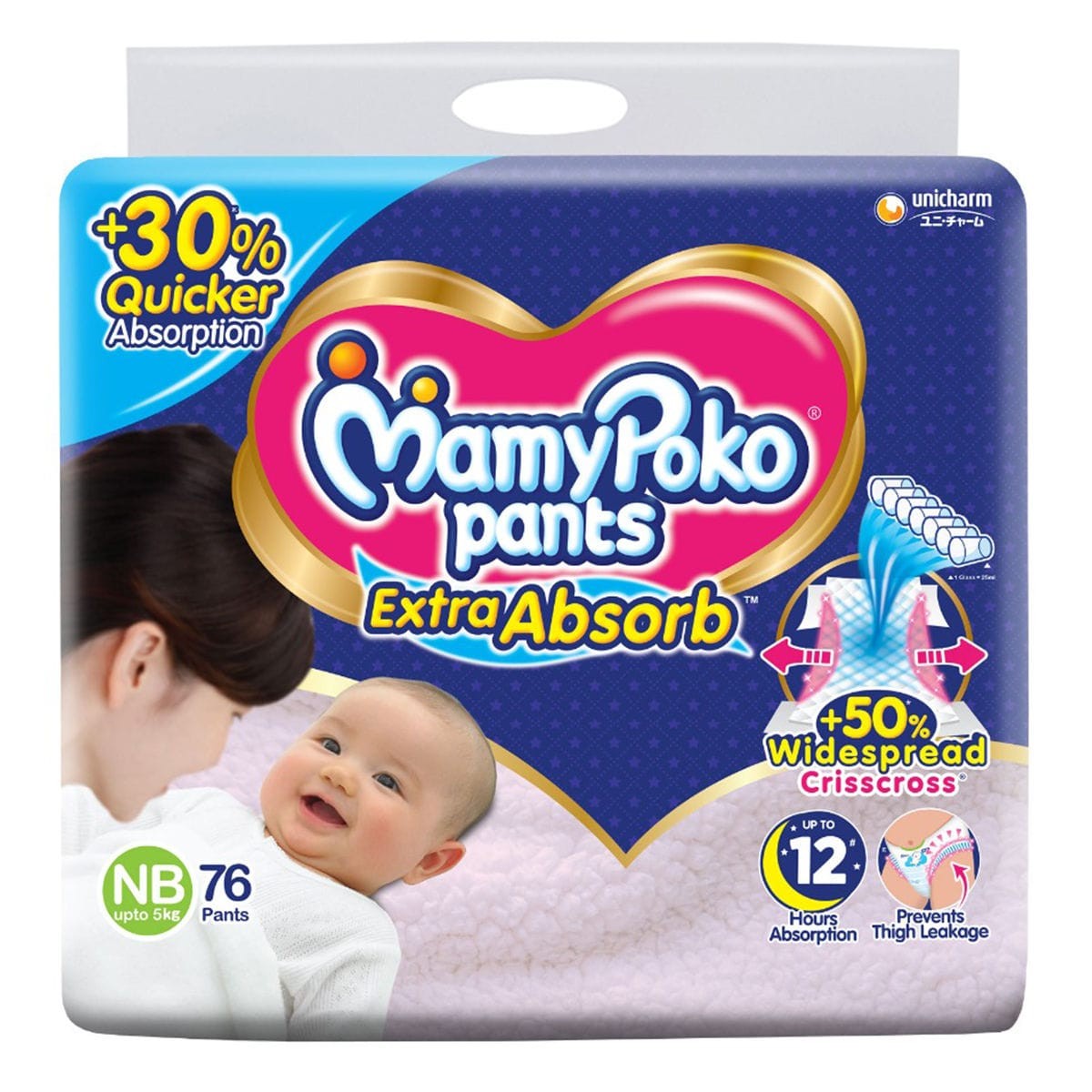 Mamy Poko Pants Extra Absorb (NB 76 pants)