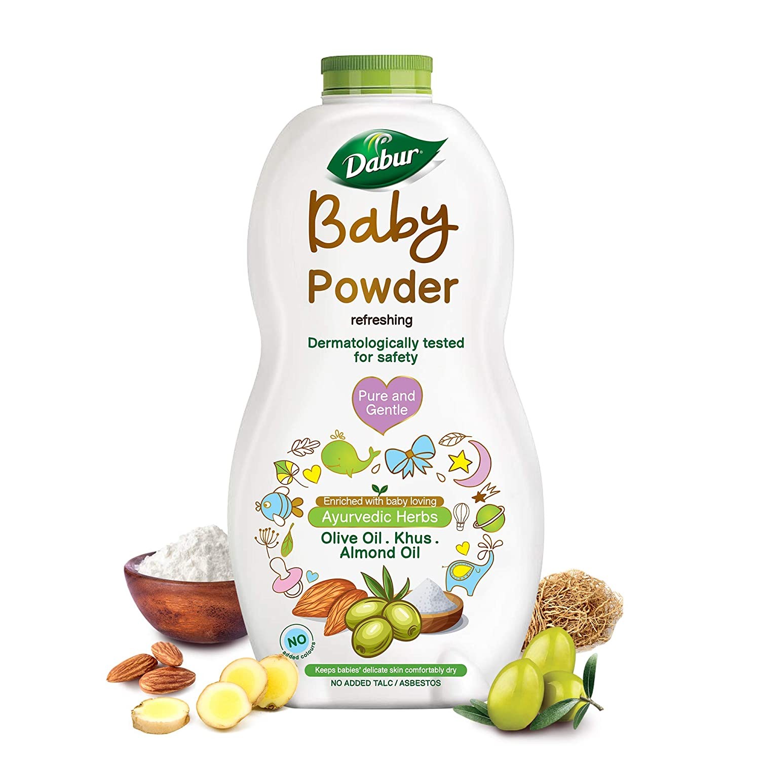 Dabur Baby Powder: Talc and Asbestos Free | With Oat Starch, Arrowroot Powder & Amba Haldi | Hypoallergenic & Dermatologically Tested with No Paraben & Phthalates - Pack of 300 g