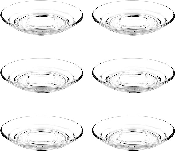 Ocean Drink Coffee & Tea Cup  Caffe Saucer Pack of 6, Clear, P02471