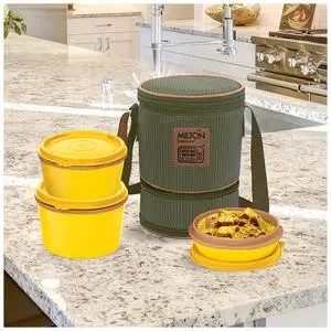 Milton Flexi Tiffin Stainless Steel Insulated 2+1 tiffin box (multicolour)