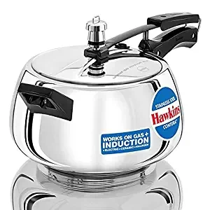 Hawkins Stainless Steel Contura Induction Compatible Inner Lid Pressure Cooker