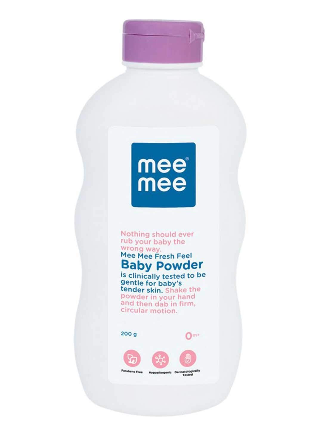 Mee Mee Baby Talcum Powder, Dermatologically tested, Paraben free, 0m+ (Fresh Feel - Pack of 200 g (Single Pack)