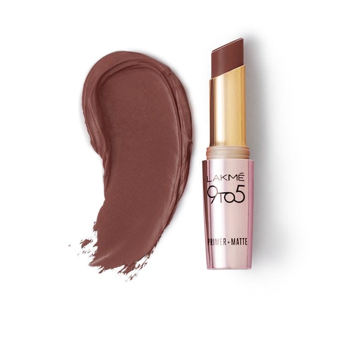 Lakme 9 to 5 Primer + Matte Lip Color (Brown Walnut)