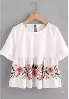 Women's Embroidered A-Line Top
