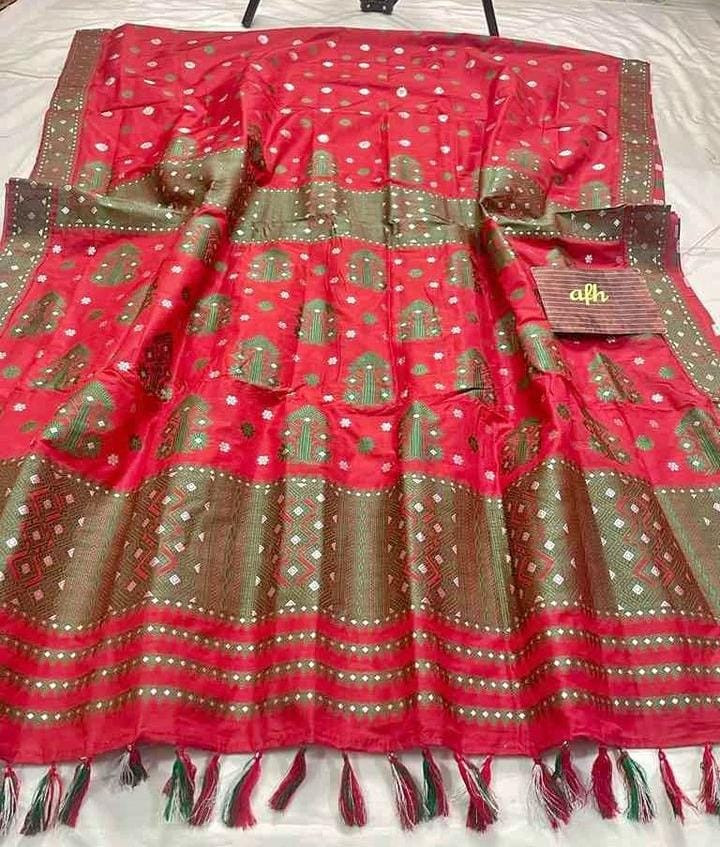 Cotton Mekhla Sador Saree With Blouse