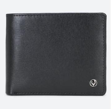 Allen Solly Solid Black Leather Wallet For Men