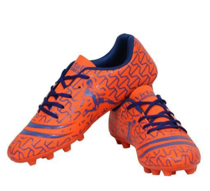 Victall Football Shoe With Orange And Blue Shades