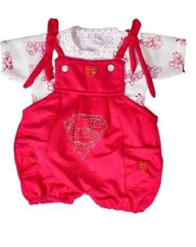 Half Sleeve Dungaree Set For 9 Month Baby