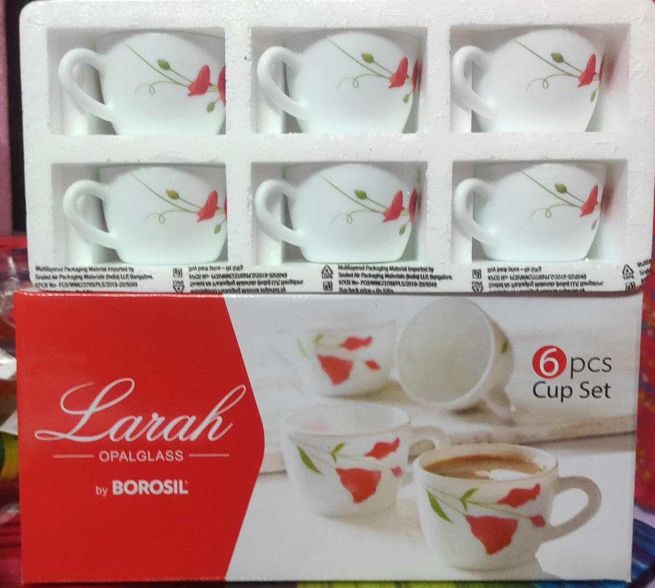 Larah Opalglass  Cup Set 6 pc