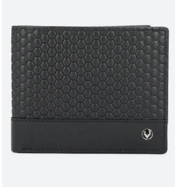 Allen Solly Self Design Solid Leather Wallet For Men