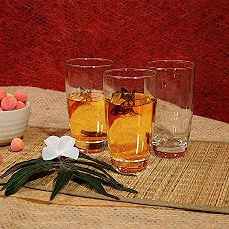 Ocean Drink Tumbler  Tiara Hi Ball Whisky Glass Set (355 ml, Clear, Pack of 6)