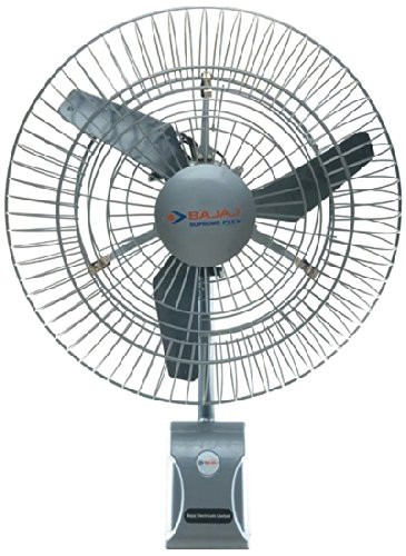 Bajaj Supreme Plus 220-Watt Air Circulator Wall Fan (Silver Grey)