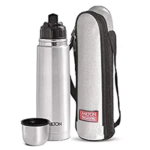 Milton Thermosteel Flip Lid Flask, 1000/750/500/350 milliliters, Silver