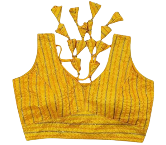 Women's Phanotm Silk Floral Sleeveless Saree Blouse