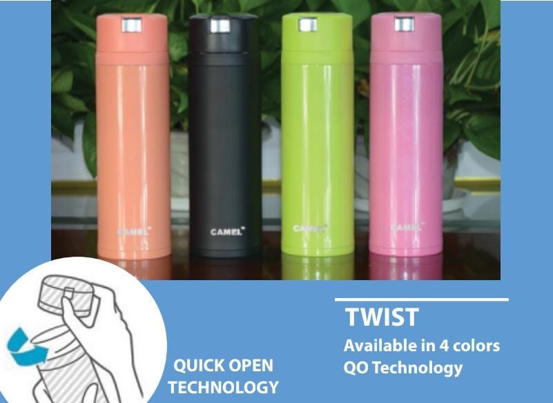 Camel Twist Available In 4 Colours With QO Techonology Of  460ml