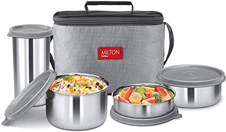 MILTON Delicious Combo Stainless Steel Insulated Tiffin, Set of 3
