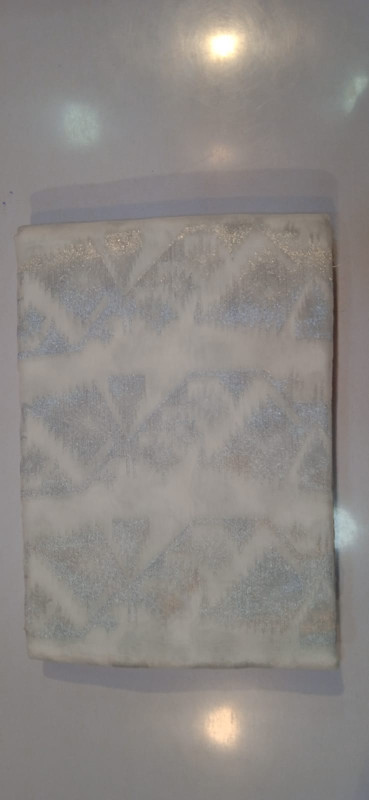 Women’s soft Resham dhakai jamdani saree( white silver)