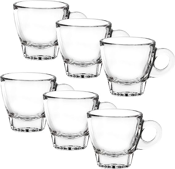 Ocean Drink Coffee& Tea Cup  Caffe Premio Cafe Espresso Cup, Pack Of 6, Clear, 70 Ml, P02442