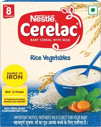 Nestle Cerelac  Baby Cereal with Milk,Rice Vegetables�From 8 Months,300g BIB Pack Cereal  (300 g, 8+ Months
