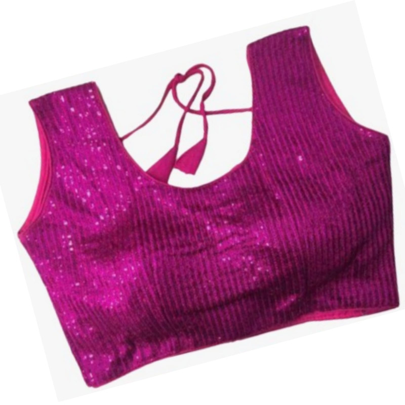 Sleeveless Readymade Cotton Synthetic Mix Material Saree Blouse