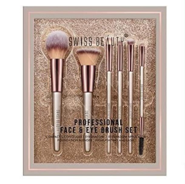 Swiss Beauty Professional Face & Eye Brush Set(6pc)